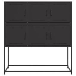 Berkfield Home Sideboard Black 100.5x39x107 cm Steel - thumbnail 6