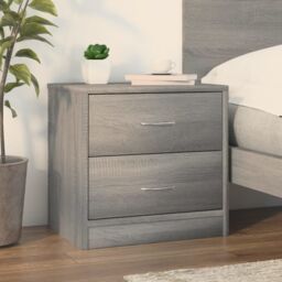 Berkfield Home Bedside Cabinet Grey Sonoma 40x30x40 cm Engineered Wood - Size: 40 x 30 x 40 cm - thumbnail 1