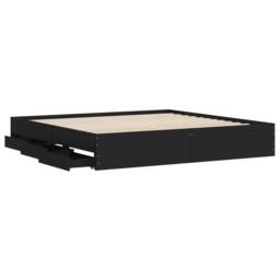 Berkfield Home Modern Bed Frame with Drawers without Mattress Black 180x200 cm S - Size: Super King - thumbnail 5
