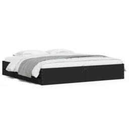 Berkfield Home Modern Bed Frame with Drawers without Mattress Black 180x200 cm S - Size: Super King - thumbnail 3