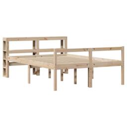 Berkfield Home Senior Bed with Headboard without Mattress 140x190 cm in Natural - thumbnail 1