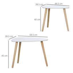 EONLION Side Table Set of 2, Modern End Coffee Bedside Tables in White - Size: 100 cm - thumbnail 2