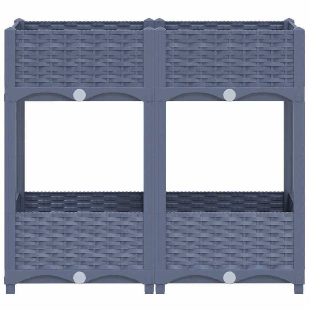 Berkfield Home Raised Bed 80x40x71 cm Polypropylene in Grey - Size: 80 x 40 x 71 cm - image 1