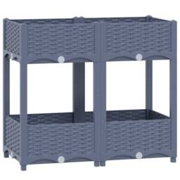 Berkfield Home Raised Bed 80x40x71 cm Polypropylene in Grey - Size: 80 x 40 x 71 cm - thumbnail 3