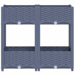 Berkfield Home Raised Bed 80x40x71 cm Polypropylene in Grey - Size: 80 x 40 x 71 cm - thumbnail 1