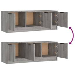 Berkfield Home TV Cabinet Grey Sonoma 102x35x36.5 cm Engineered Wood - thumbnail 9