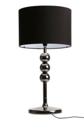 Orsina Gunmetal Table Lamp With Black Shade, Modern Lamp With Chrome Ball Accents, Durable Metal Base Table Light - thumbnail 2