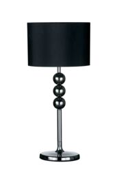 Orsina Gunmetal Table Lamp With Black Shade, Modern Lamp With Chrome Ball Accents, Durable Metal Base Table Light - thumbnail 1