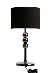 Orsina Gunmetal Table Lamp With Black Shade, Modern Lamp With Chrome Ball Accents, Durable Metal Base Table Light - thumbnail 3