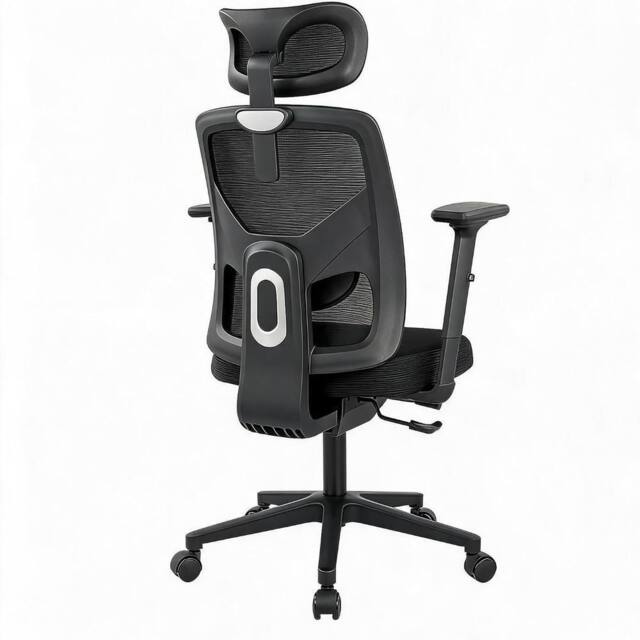 London Boutique 360° Swivel Desk Chair Rolling Height Adjustable Mesh Office Chair in Black - image 1
