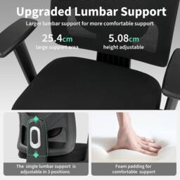 London Boutique 360° Swivel Desk Chair Rolling Height Adjustable Mesh Office Chair in Black - thumbnail 7