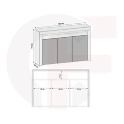 Mex Furniture LTD Sideboard Aether 155cm - Oak & White Gloss Doors & LED Lights - thumbnail 8