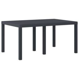 Berkfield Home 7 Piece Garden Dining Set Anthracite Poly Rattan in Grey - thumbnail 5