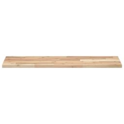 Berkfield Home Floating Shelves 2 pcs 100x30x2 cm Untreated Solid Wood Acacia in Brown - Size: 100 x 30 x 2 cm - thumbnail 4