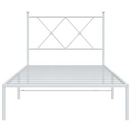 Berkfield Home Metal Bed Frame without Mattress with Headboard White 90x200cm - Size: 90x200 cm - thumbnail 4