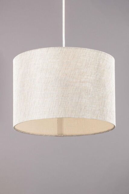 BHS Lighting Metallic Linen Easy Fit Light Shade in Natural - Size: 30 cm diameter x 21 cm high - image 1