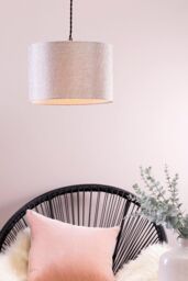 BHS Lighting Metallic Linen Easy Fit Light Shade in Natural - Size: 30 cm diameter x 21 cm high - thumbnail 4