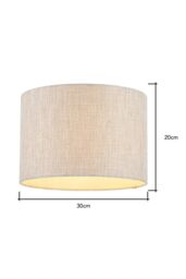 BHS Lighting Metallic Linen Easy Fit Light Shade in Natural - Size: 30 cm diameter x 21 cm high - thumbnail 5