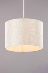BHS Lighting Metallic Linen Easy Fit Light Shade in Natural - Size: 30 cm diameter x 21 cm high - thumbnail 2