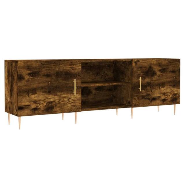 Berkfield Home TV Cabinet Smoked Oak 150x30x50 cm Engineered Wood in Brown - Size: 150 x 30 x 50 cm - image 1