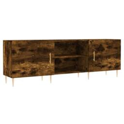 Berkfield Home TV Cabinet Smoked Oak 150x30x50 cm Engineered Wood in Brown - Size: 150 x 30 x 50 cm - thumbnail 1
