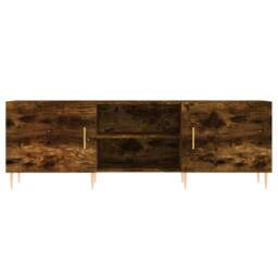 Berkfield Home TV Cabinet Smoked Oak 150x30x50 cm Engineered Wood in Brown - Size: 150 x 30 x 50 cm - thumbnail 5