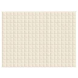 Berkfield Home Weighted Blanket Light Cream 150x200 cm 11 kg Fabric - thumbnail 1