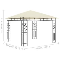 Berkfield Home Gazebo with Mosquito Net 3x3x2.73 m Cream 180 g/m ² in Beige - thumbnail 6
