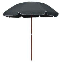 Berkfield Home Parasol with Steel Pole 240 cm Anthracite in Black - thumbnail 1
