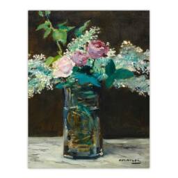 Artery8 Edouard Manet Framed Wall Art Print Vase of White Lilacs & Roses - Size: A4 - thumbnail 3