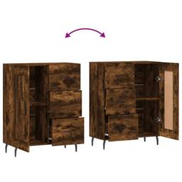 Berkfield Home Sideboard Smoked Oak 69.5x34x90 cm Engineered Wood in Brown - thumbnail 9