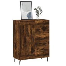 Berkfield Home Sideboard Smoked Oak 69.5x34x90 cm Engineered Wood in Brown - thumbnail 1