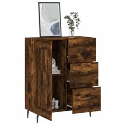 Berkfield Home Sideboard Smoked Oak 69.5x34x90 cm Engineered Wood in Brown - thumbnail 4