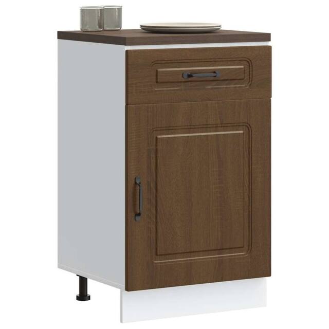 Berkfield Home Kitchen Base Cabinet Kalmar Brown Oak Engineered Wood - image 1