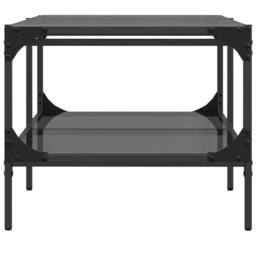 Berkfield Home Coffee Table with Black Glass Top 98.5x50x45 cm Steel - thumbnail 5