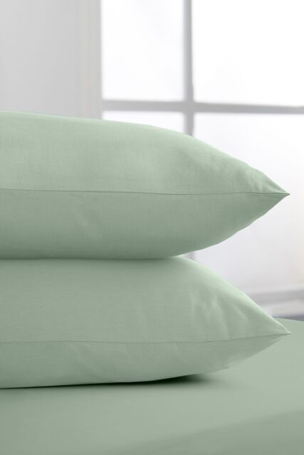 Bianca 400 Thread Count Cotton Sateen Standard Pillowcases in Green - Size: Standard Pillow Case - image 1