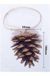 Netagon Hanging Pine Cone Decoration - Pack of 6 in Brown - thumbnail 2
