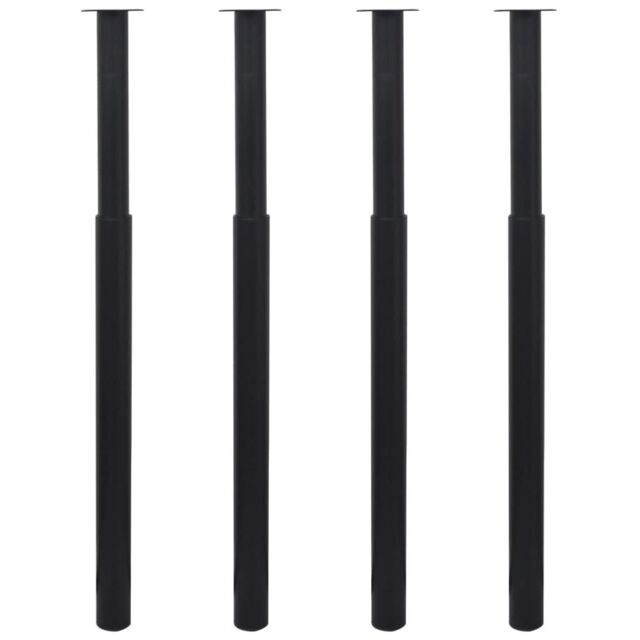 Berkfield Home Telescopic Table Legs 4 pcs Black 710 mm-1100 mm - image 1