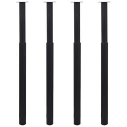 Berkfield Home Telescopic Table Legs 4 pcs Black 710 mm-1100 mm - thumbnail 1