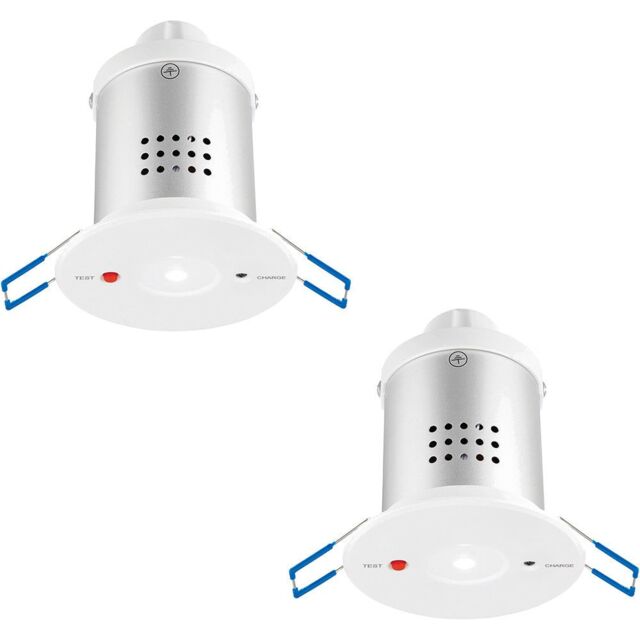 Loops 2 PACK Recessed Emergency Ceiling Downlight - Daylight White - Self Contained - image 1