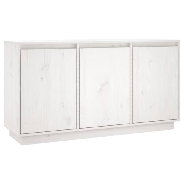 Berkfield Home Sideboard White 111x34x60 cm Solid Wood Pine - Size: 111 x 34 x 60 cm - image 1
