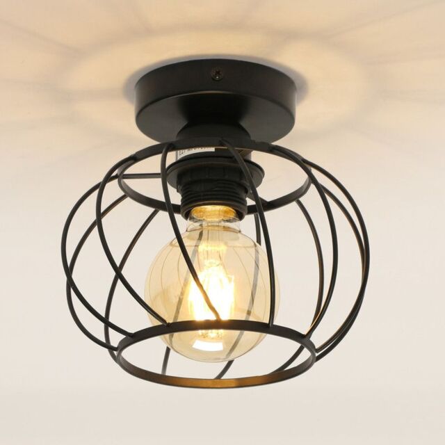 COMELY Industrial Ceiling Lights, Semi Flush Ceiling Lights, E27, Black - image 1