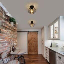 COMELY Industrial Ceiling Lights, Semi Flush Ceiling Lights, E27, Black - thumbnail 2