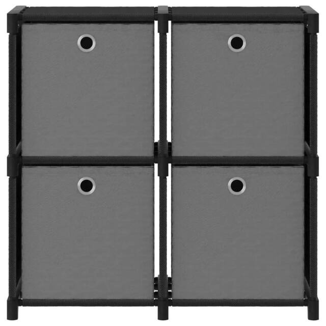 Berkfield Home 4-Cube Display Shelf with Boxes Black 69x30x72.5 cm Fabric - image 1