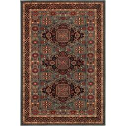 The Rug Shop UK Green Wool Border Floral Traditional Easy To Clean Area Rug - Size: 135 cm x 200 cm - thumbnail 1
