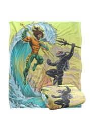 Aquaman and The Lost Kingdom Blanket, 152x127 cm Battle in The Ocean Silky Touch Super Soft Throw Blanket in White - thumbnail 2