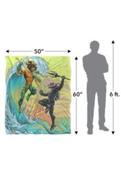 Aquaman and The Lost Kingdom Blanket, 152x127 cm Battle in The Ocean Silky Touch Super Soft Throw Blanket in White - thumbnail 5