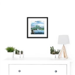 Artery8 Vingboons Havana Cuba 1639 Landscape Painting 8X8 Inch Square Wooden Framed Wall Art Print Picture with Mount in Black - thumbnail 2