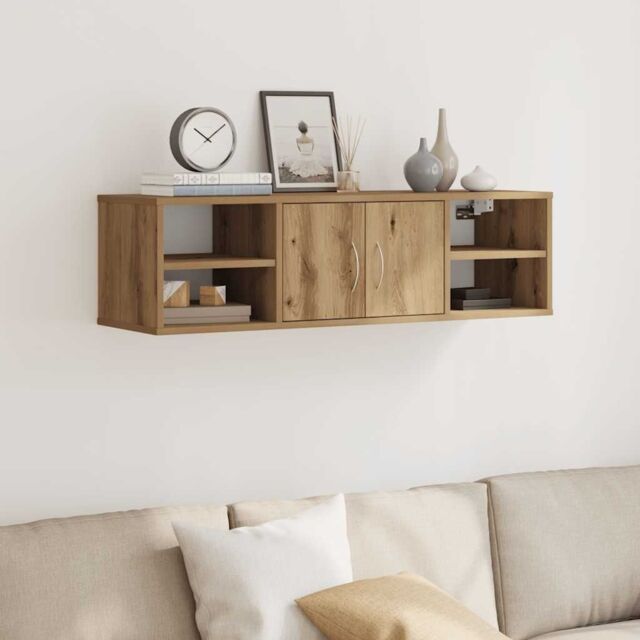 Berkfield Home Wall Cabinet Artisan Oak 101x30x29 cm Engineered Wood in Brown - Size: 101 x 30 x 29 cm - image 1