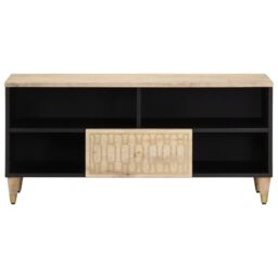 Berkfield Home TV Cabinet 100x33x46 cm Solid Wood Mango in Brown - Size: 100 x 33 x 46 cm - thumbnail 3